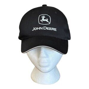 John Deere Baseball Trucker Cap Hat Patch Logo Adjustable Snap Back Black OS